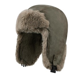 Clape Ushanka Trapper Hat Mens Bomber Hats Winter Snow Eskimo Ski Cap Windproof Leather Aviator Russian Hats