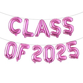 2025 Class Multicolor Balloons, 16 Inch Graduation Balloons for 2025 Class Graduation Decorations, 2025 Class Decorations, 2025 Class Graduation Balloons (2025 Class Rose Red)