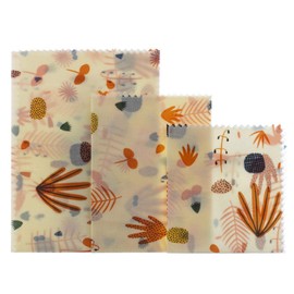 Lilware Beeswax Wrap Eco-Friendly Reusable Food Wraps - Sustainable Plastic Wrap Alternative Food Wrap - Assorted 3 Pack - Multicolor