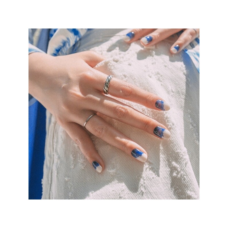 Edge U Shop Gel Ocean Blue Nail Tips 16pcs /