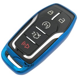 Funda protectora de TPU para llavero de 2013, 2014, 2015, 2016, 2017, 2018, Ford Fusion F-150 Edge Explorer Mustang Lincoln MKZ MKC 2/3/4/5 botones (no compatible con llave abatible y plegable)