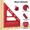 Large Carpenter Square Protractor Ruler with 3D Multi-Angle Measuring, 45/90°