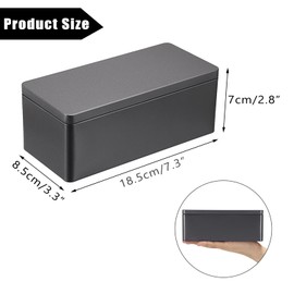 Hipiwe Metal Cash Box Black Money Holder Rectangular Cash Tin Box with Lid Empty Currency Storage Container for Coin Bill Dollar Stamp Jewelry Organizer