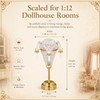 NUOBESTY 1Pc Dollhouse Chandelier Light, 1:12 Scale Miniature Ceiling Lamp