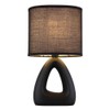 GLOBO Table Lamp Ceramic Black Bedside Lamp Textile Shade Bedroom