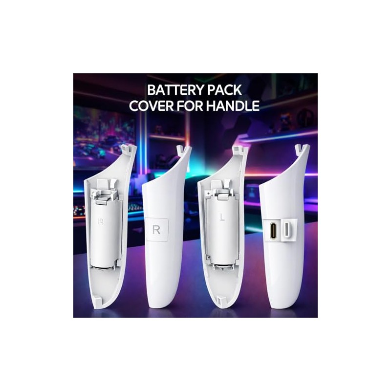 VR Controller Battery Pack Rechargeable Battery Cover for Meta Quests