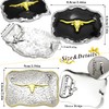 RechicGu 2 Pieces Long Horn Bull Belt Buckles Western Cowboy
