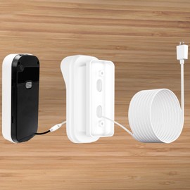 20ft Power Adapter Kit for myQ Smart Garage Video Keypad,Angle Adjustable(40 to 140) Degree Mounting Bracket for myQ, (2-in-1) Mount and Power Cable,Easy to Install