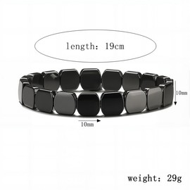 ABISIN Hemys Hematite Bracelet Men, (Black 1)