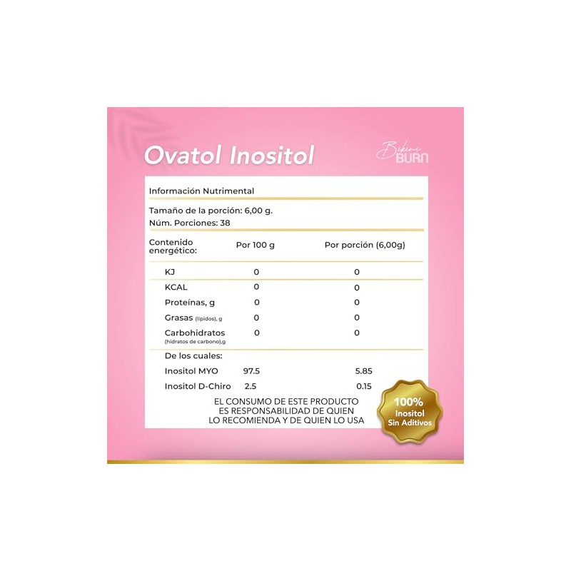 Inositol Ovatol Myo Inositol y D-Chiro en Polvo 40:1