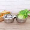 Cabilock 4pcs 14 cm Stainless Steel Bowls Double Layer Salad
