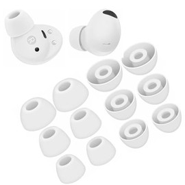 6 pares de puntas de oreja Galaxy Buds 2 Pro, de silicona suave, lavable, ajuste seguro Galaxy Buds 2 Pro 2022 SM-R510, se adapta a la funda Charing, 3 tamaños antideslizantes de repuesto blanco