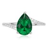 CM.CUMEE Gold Plated Emerald Ring for Women Pear Cut Anniversary