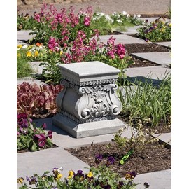 Joseph's Studio by Roman, 15" H Large Square Garden Pedestal, Decorative Plant Stand