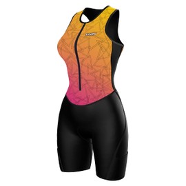Sparx Women Triathlon Suit Tri Short Racing Cycling Swim Run (2XL, Triangles)