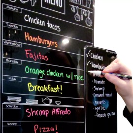 HMmagnets Cute 10"x16" Magnetic Dry-Erase Weekly Menu Blackboard for Kitchen Fridge (wi...