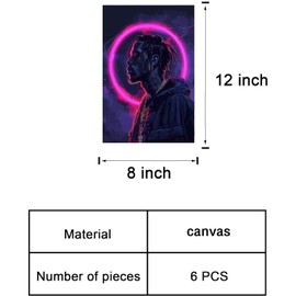 NebulaNova Travis Scott Album Poster 6 Pieces Canvas Poster Bedroom Decoration Landscape Office Room Decoration Gift Unframe Style 08 x 12 Inch (20 x 30 cm)
