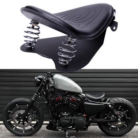 Custom Black Motorcycle Cushion Spring Solo Seat Springs Bracket Base Plate Mount Kit Compatible with Harley Honda Yamaha Kawasaki Suzuki Sportster Bobber Chopper (Black with frame mark)