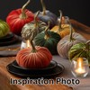Small velvet pumpkins set of 4, elegant gift set for