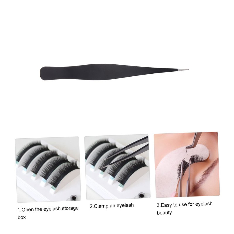 Healeved 6pcs Stainless Steel Eyelash Tweezers for Makeup Eyelash Extension