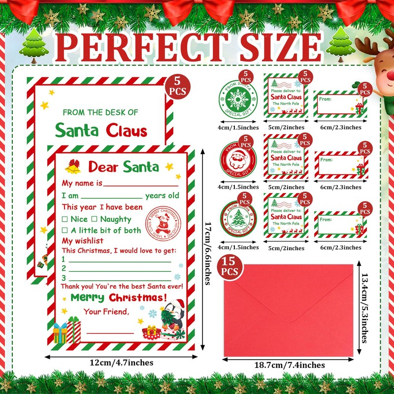 Letter to Santa Kit, Letters from Santa, Christmas Writing Set