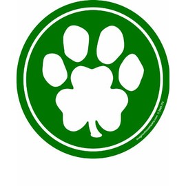 Imagine This Company Lucky Irish Clover Shaped Pet Magnet; Removable Magnets for Cars, Fridges, Lockers & More, Stylish Pet Inspired Car Accessories, 4 3/4 x 4 3/4 Inches, 1 Item, GreenShamrock Paw