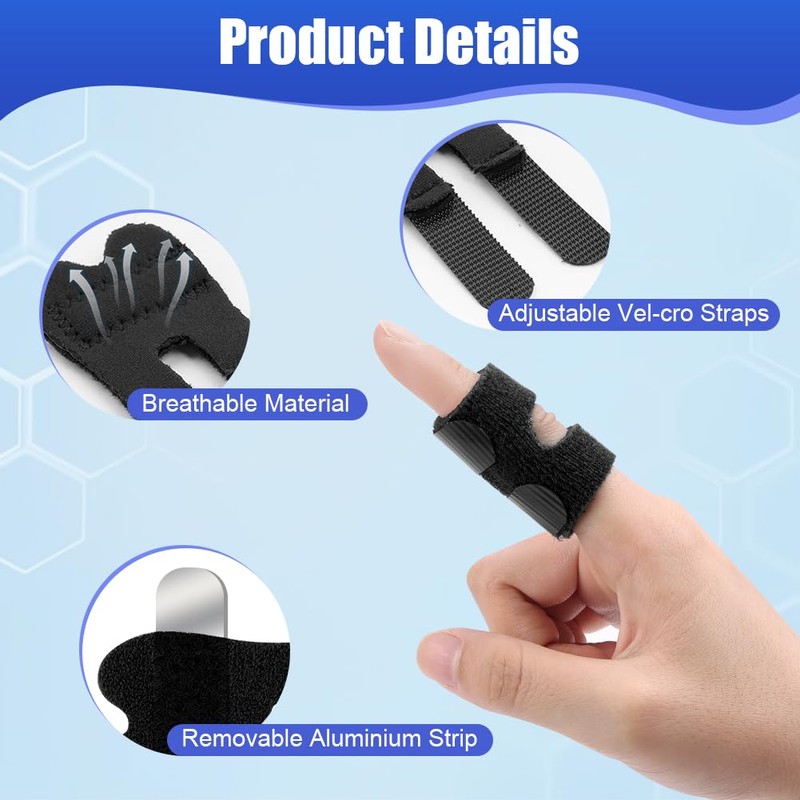 flintronic Finger Splint, Pack of 6 Adjustable Finger Support, Finger