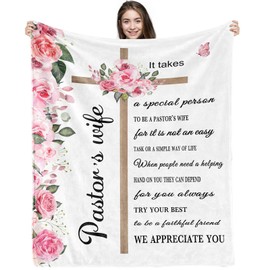 YDHCTKYG Pastor's Wife Appreciation Gifts,Pastor Appreciation Day Gifts for Her,Thank You Gifts Unique Christian Gifts for Women,Birthday for Pastor's Wife Throw Blanket 60x50 Inches