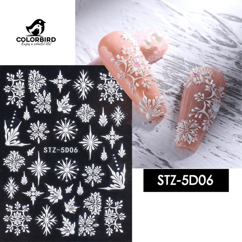 COLORBIRD Nail Sticker Christmas Parts, Snowflake, Cute, Snowflake, Snowflake, 3D