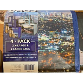 Keep 4-PACK Keep Cool Reusable Shopping Bags LOS ANGELES, 2 X-Large & 2 Large Bags
