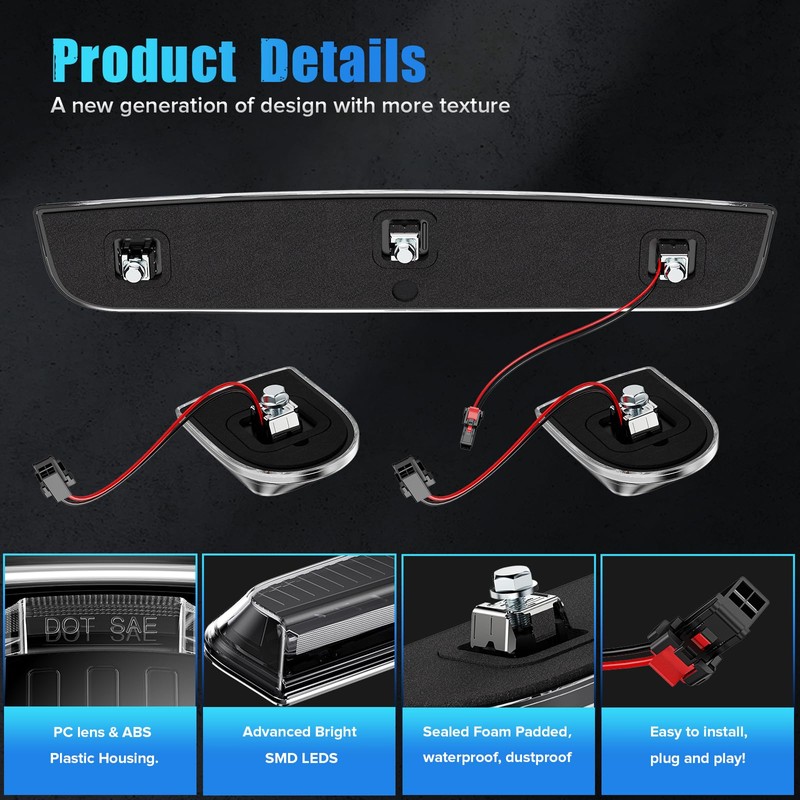 LUDARM LED Cab Roof Light Compatible with Silverado Sierra 2500HD