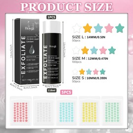 200 Stück Anti Pickel Patches Star Gesicht Set Mit 118ml Salicylic Acid Serum Bunte Pimple Patches Hydrocolloid Pickel Pflaster Wasserdichte & Atmungsaktive Pflaster Für Tag/Nacht (10/12/14mm)