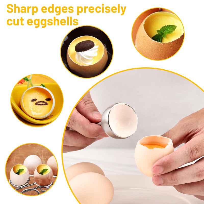 Stainless Steel Egg Topper, Egg Opener with Ball, Robust Egg