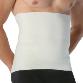 Easy8 - (White, L Abdominal Belt, Kidney Warmer, Wool Abdominal Bandage, Back Warmer, Kidney Belt, Belly Band, Women, Unisex, Thermal, Elastic