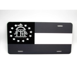 DIGIART INTERNATIONAL GEORGIA STATE FLAG METAL CAR LICENSE PLATE. GEORGIA STATE FLAG CAR LICENSE PLATE