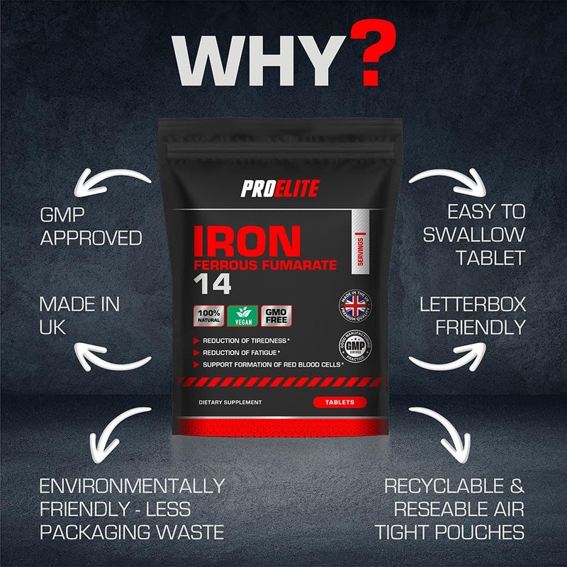 Iron Tablets High Strength 14mg - 180 Tablets - Vegan