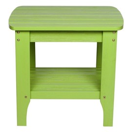 Shine Company Rectangular Traditional Wood Indoor/Outdoor Side Table in Green