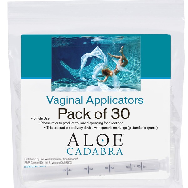 Extra Disposable Vaginal Applicators, Individually Wrapped with Dosage Markings (30 Pack)