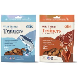 Felicia's Fabulous Finds Otis Wild Things Trainers Dog Treats in 2 Flavor Bundle: (1) Elk and (1) Salmon (2 Bags Total, 4 Ounces Each) Protein Packed, Pasture-Raised, Grass-Fed