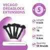 Vecago 6 inch 50 Strands Loc Extensions Human Hair, 0.4cm