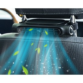 USB Car Cooling Fan for Backseat, 3 Speeds Front/Rear Seat Headrest Fan, 5V Powerful Electric Air Circulation Fan for RV Truck (Black)