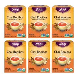 Yogi Tea Chai Rooibos Tea - 16 Tea Bags per Pack (6 Packs) - Spiced Organic Rooibos Tea - Provides Antioxidants - Caffeine-Free - Includes Cardamom, Cinnamon, Ginger & Clove