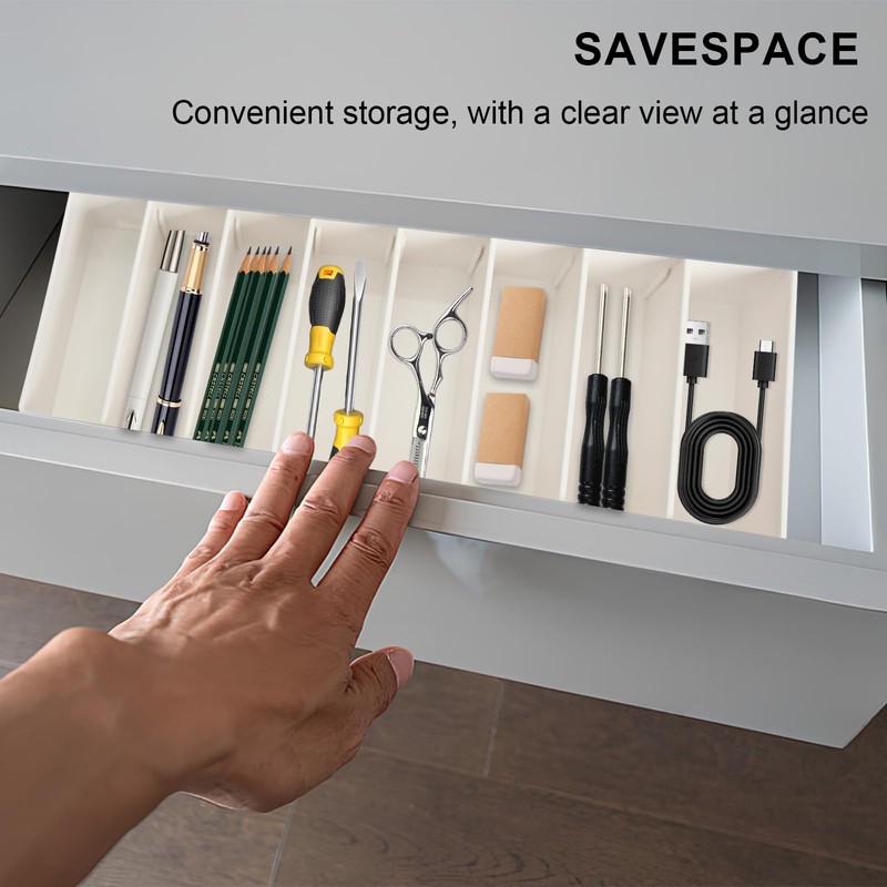 Culinavog Cable Organiser, 2 PCS Cable Storage Box with Adjustable