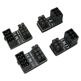 ZYAMY 4pcs PCIe 8 Pin 6 Pin U Turn 180 Degree Angle Connector Power Adapter Board for Desktop Graphics Card Black (Four Styles)