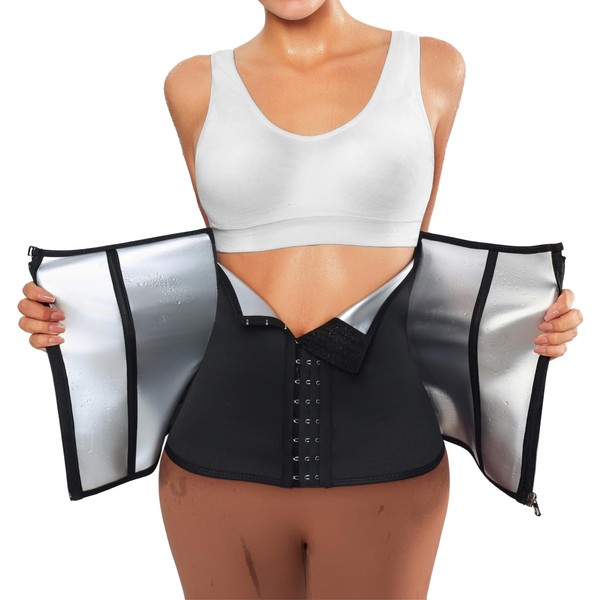 TIMESEEK Women's Sauna Suit Waist Trainer, Double Closure Waist Trimmer