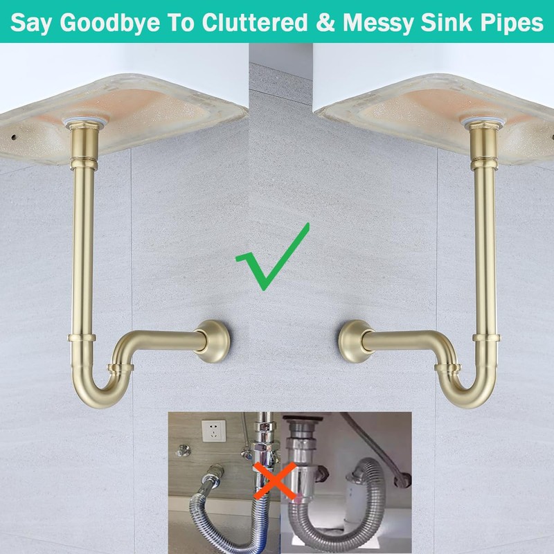 Brass P Trap U-Shape 11/4 inch Sink Drain Pipe with