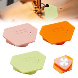 3Pcs Magnetic Seam Guide for Sewing Machine,2024 Upgraded Polygonal Multifucntional Seam Guide Hemmer with Scale,Universal Sewing Accessory for Magnet Making Machine (Pink, Green, Orange)