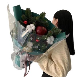 20 Pcs Double Sided Color Flower Wrapping Paper,Waterproof Valentine's Day Bouquet Wrapping Paper 23x23Inch Used for DIY Crafts, Gift Packaging, Flower Shop Bouquet Packaging (Green)