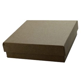 25 Qty - Natural-Kraft Cotton Filled Gift Boxes - Size 3 1/2" x 3 1/2" x 7/8" - USA Made - Holidays/Birthdays/Sales/ Storage/Display/Travel - N'icePackaging