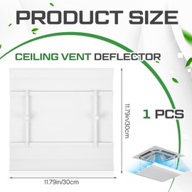 Shimeyao 1 Set Ac Vent Deflector 11.8 X11.8inch Adjustable Ceiling Vent Deflector Air Conditioner Windshield Accessory for Central Air Conditioner Square Windshield